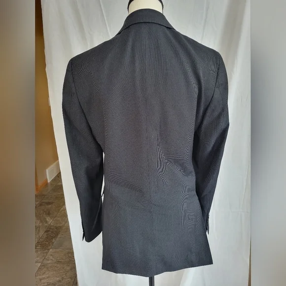 JF J. Ferrar black small check 2 piece slim fit suit pant and jacket 36R